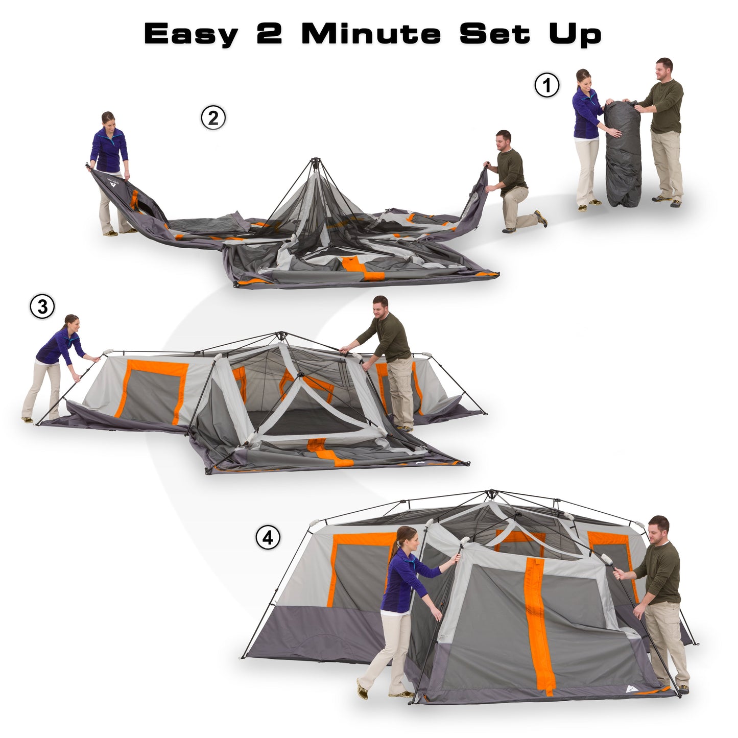 12-Person 3-Room Instant Cabin Tent with Screen Room