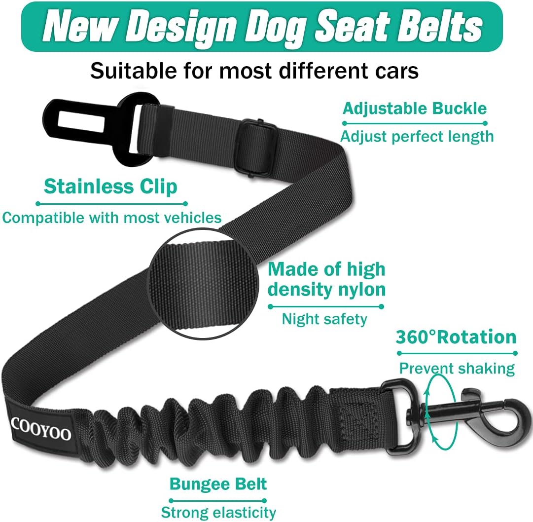 Adjustable Dog Seat Belt for Vehicles - 3 Piece Set