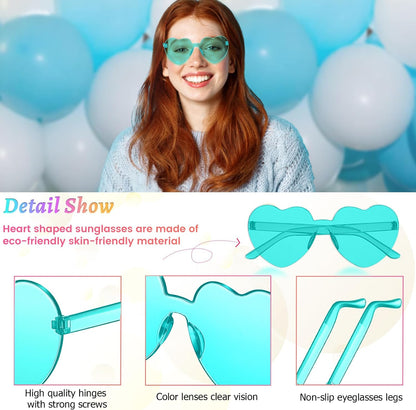 Girl's Transparent Heart Shaped Sunglasses - 2 pack