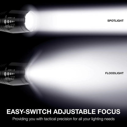 Zoomable LED Tactical Flashlights (Battery Not Included) - 2 Pack