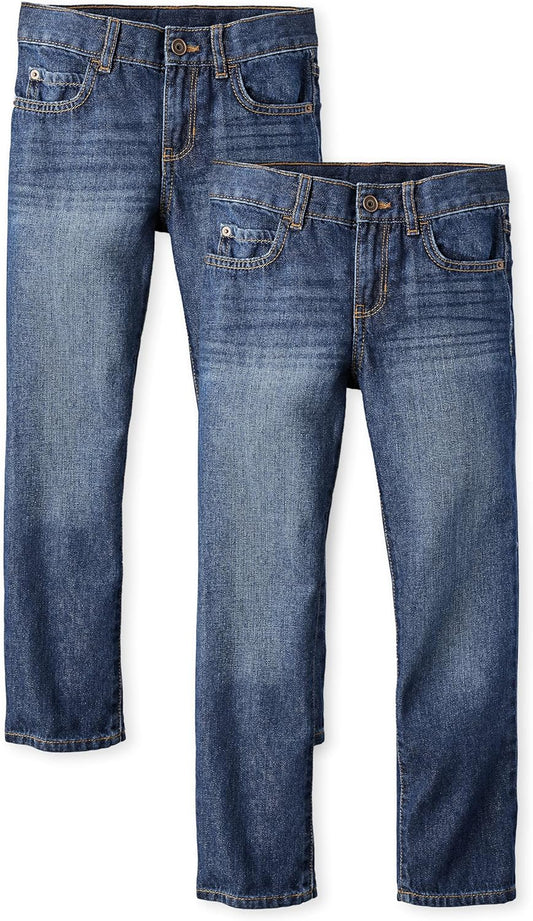 Boy's Basic Straight Leg Jeans - Multipack 