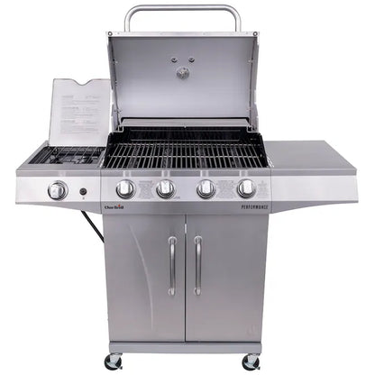  4-Burner Liquid Propane Gas Grill with 1 Side Burner