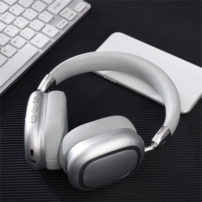 Over Ear Wireless Bluetooth Headphones with Microphones - Silver