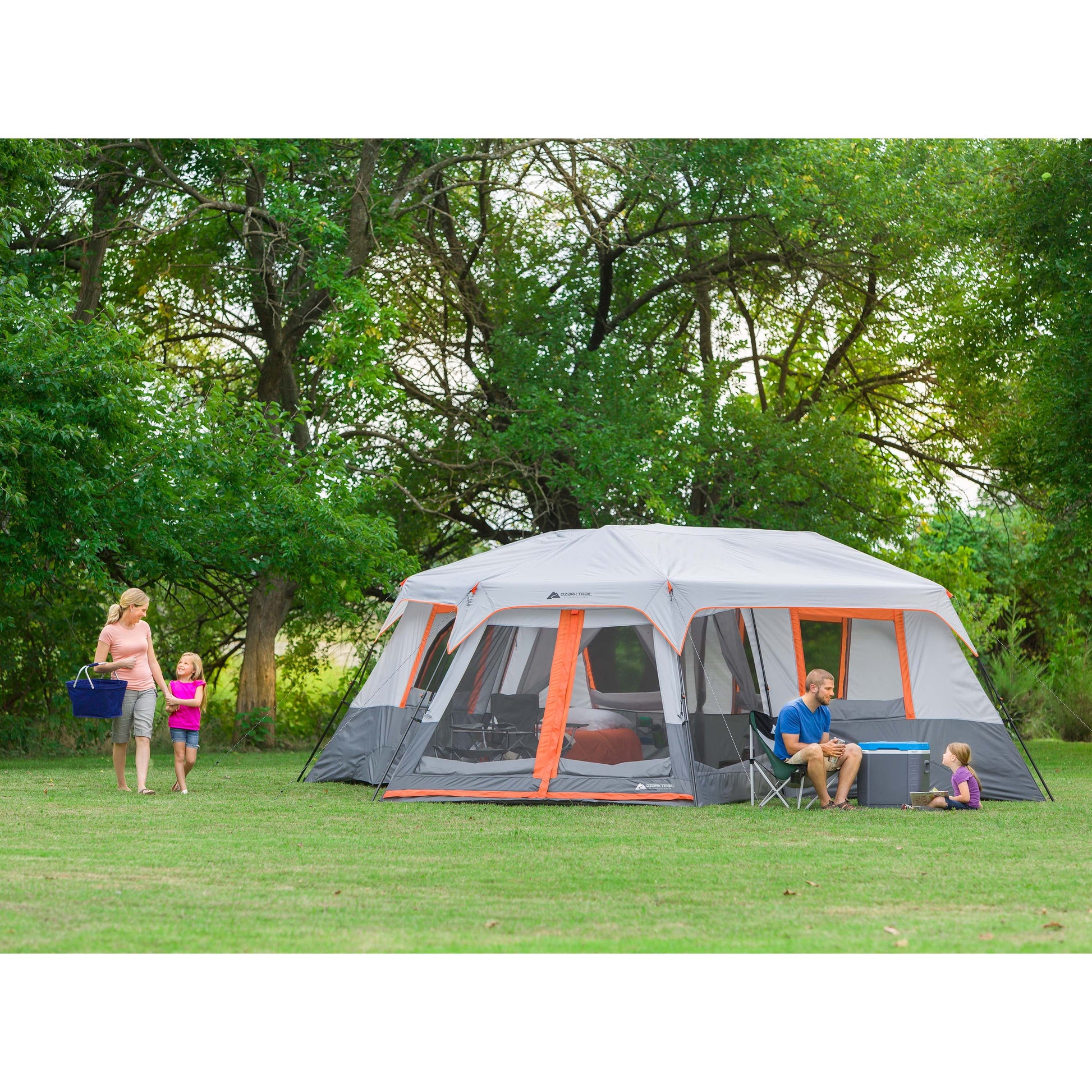 12-Person 3-Room Instant Cabin Tent with Screen Room