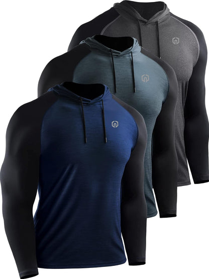 Men's Long Sleeve Workout Shirts with Hoods