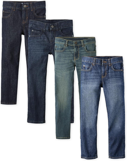 Boy's Basic Straight Leg Jeans - Multipack 