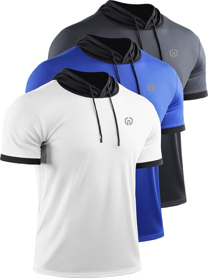 Men's Dry Fit Performance Athletic Shirt with Hoods