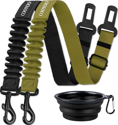 Adjustable Dog Seat Belt for Vehicles - 3 Piece Set