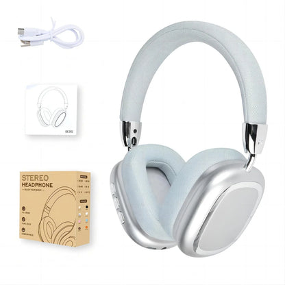 Over Ear Wireless Bluetooth Headphones with Microphones - Silver