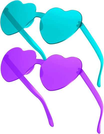 Girl's Transparent Heart Shaped Sunglasses - 2 pack