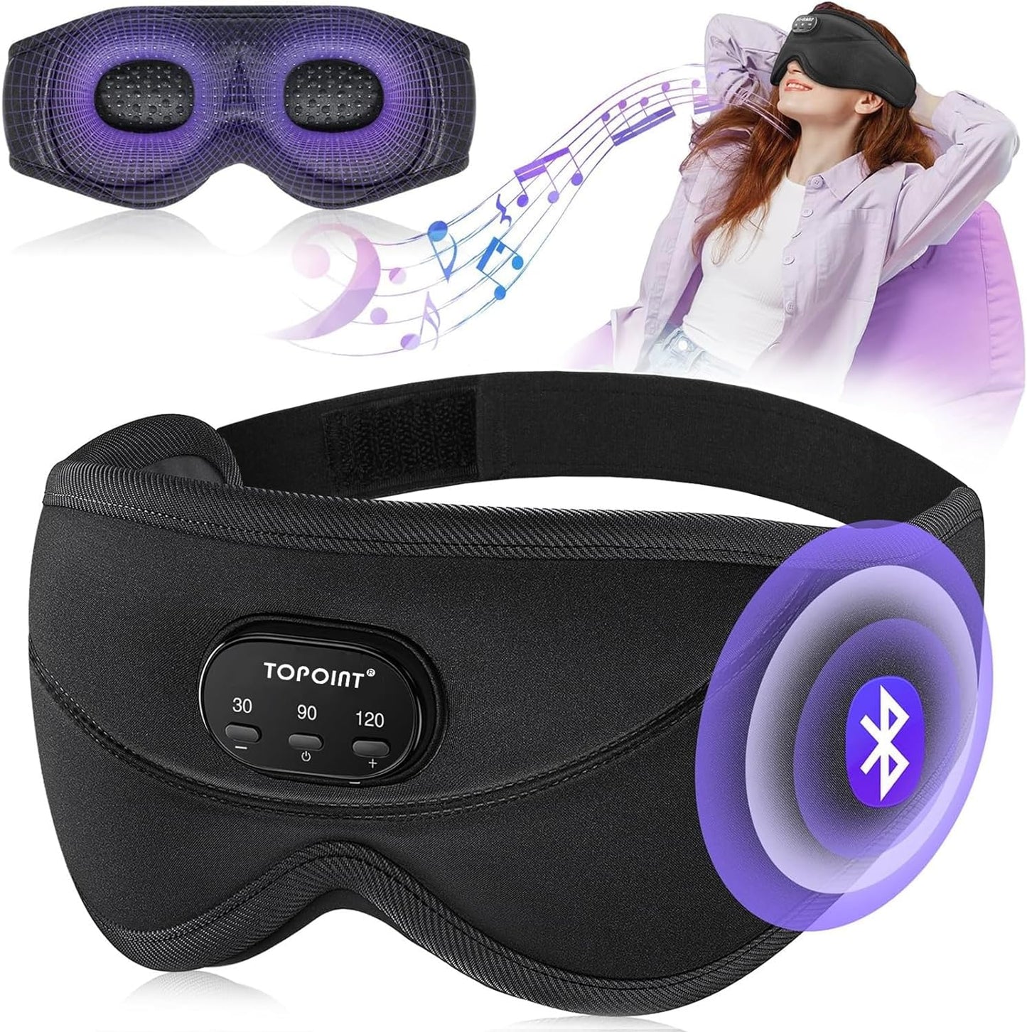 Sleep Mask Headphones with Wireless Bluetooth