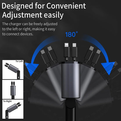 4 in 1 Retractable Car Charger