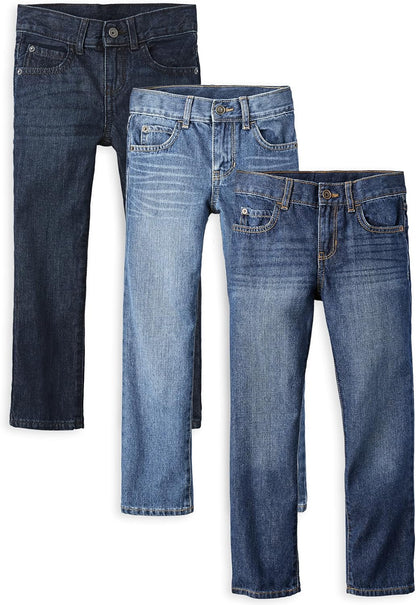 Boy's Basic Straight Leg Jeans - Multipack 