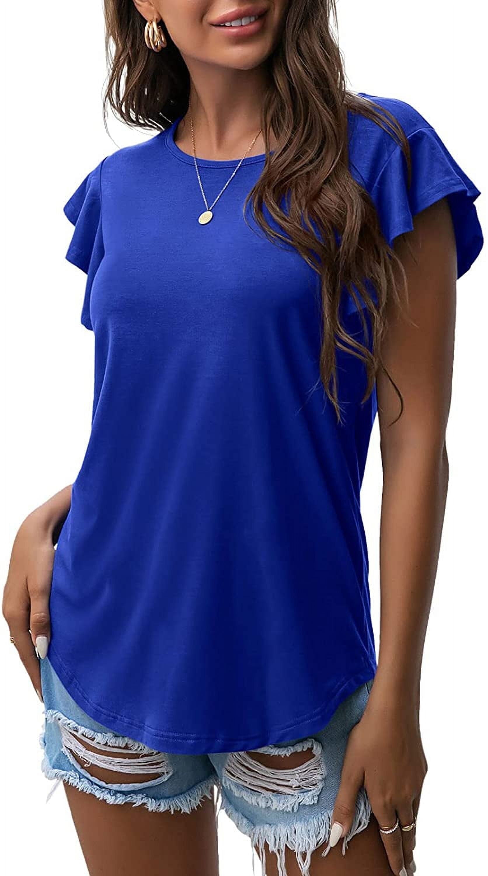 Women's Summer Ruffle Short Sleeve Shirt