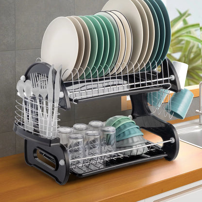 Large 2 Tier Dish Drying Rack 