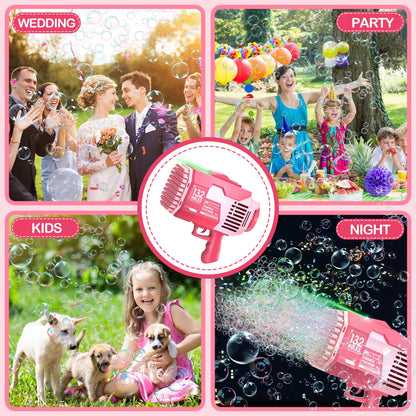 Bubble Machine with Colorful Lights - Pink