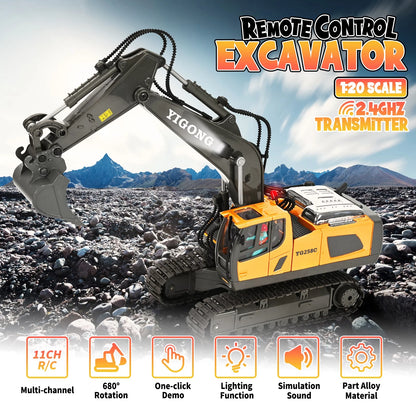 Remote Control Excavator - Kids 3-12 Years Old