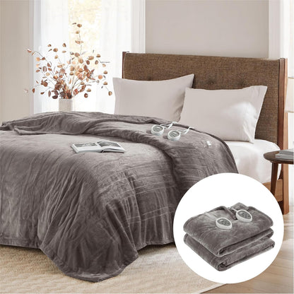 Luxury Heated Blanket With Dual Control & Auto Shut Off