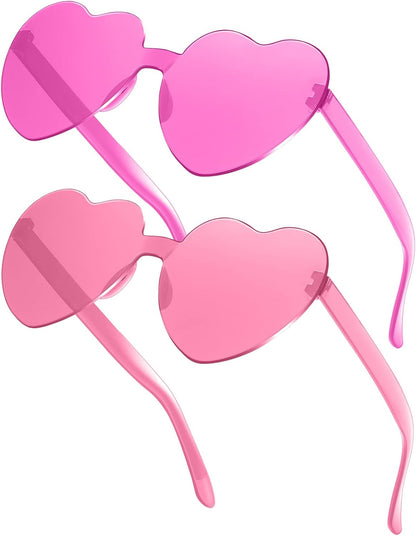 Girl's Transparent Heart Shaped Sunglasses - 2 pack