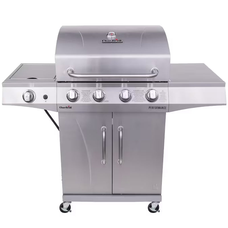  4-Burner Liquid Propane Gas Grill with 1 Side Burner