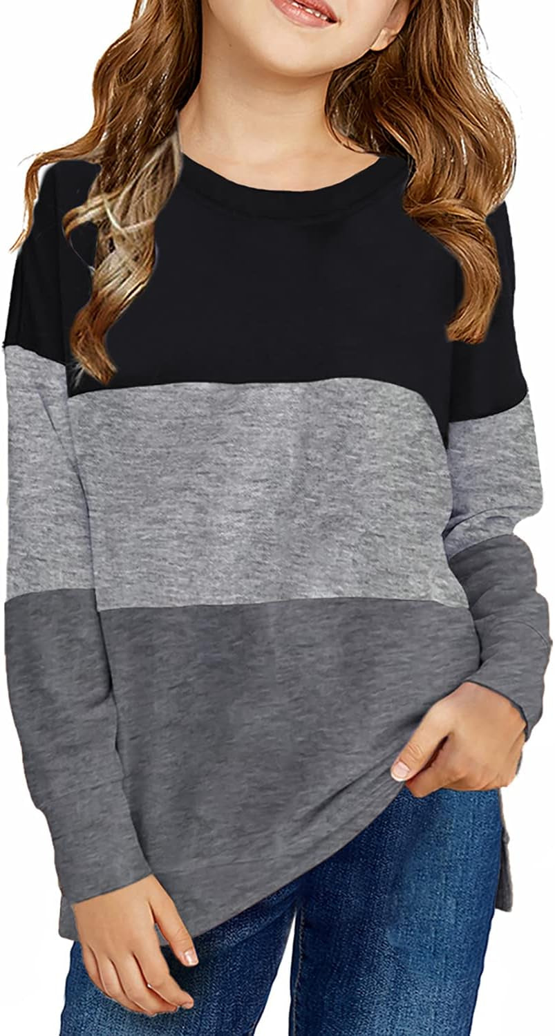 Girl's Casual Long Sleeve Shirt with Pockets