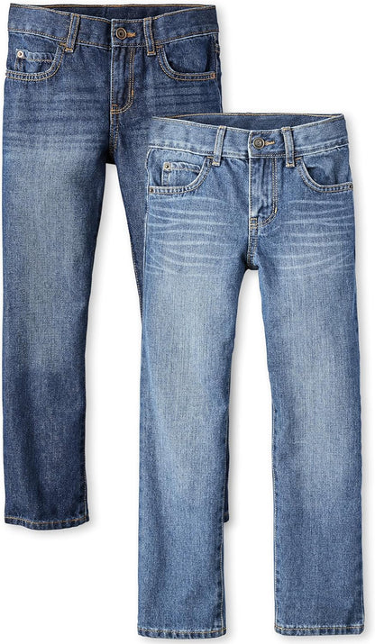 Boy's Basic Straight Leg Jeans - Multipack 