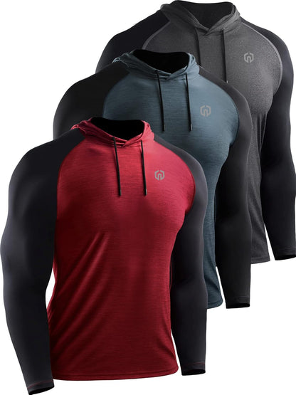 Men's Long Sleeve Workout Shirts with Hoods