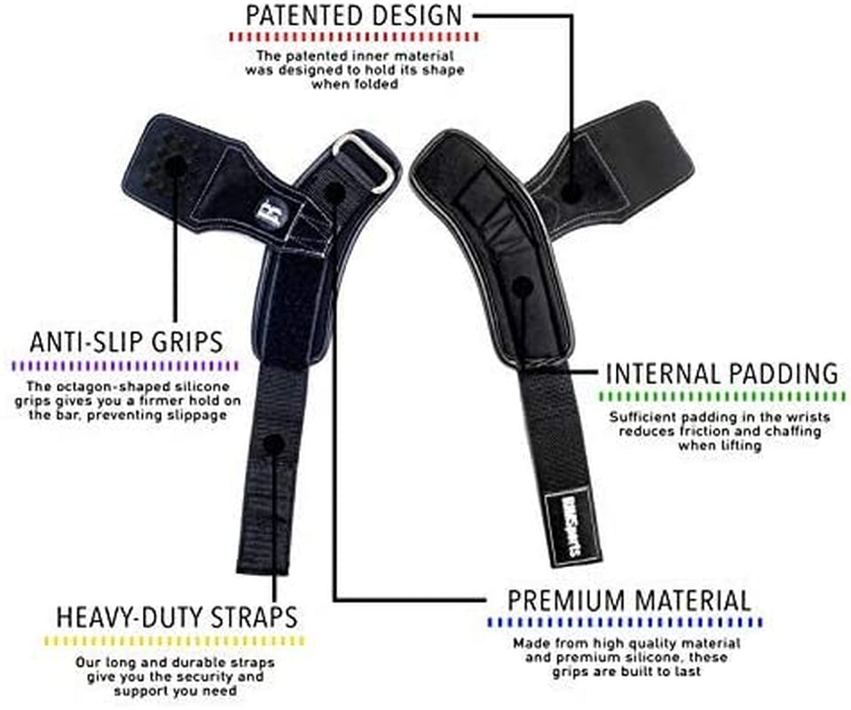 Weight Lifting Grips with Wrist Straps