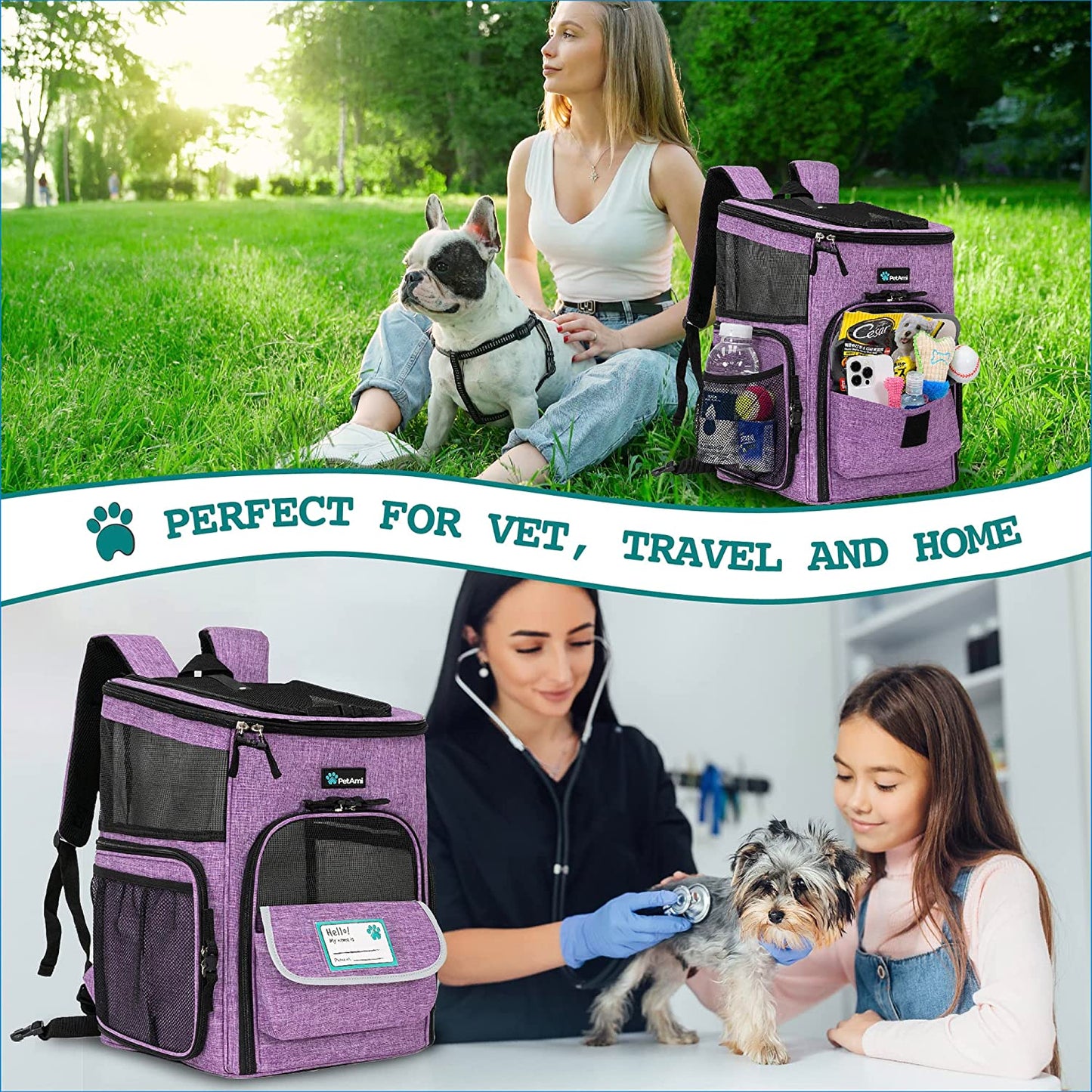 Pet Backpack Carrier for Dog and Cat - Airline Approved