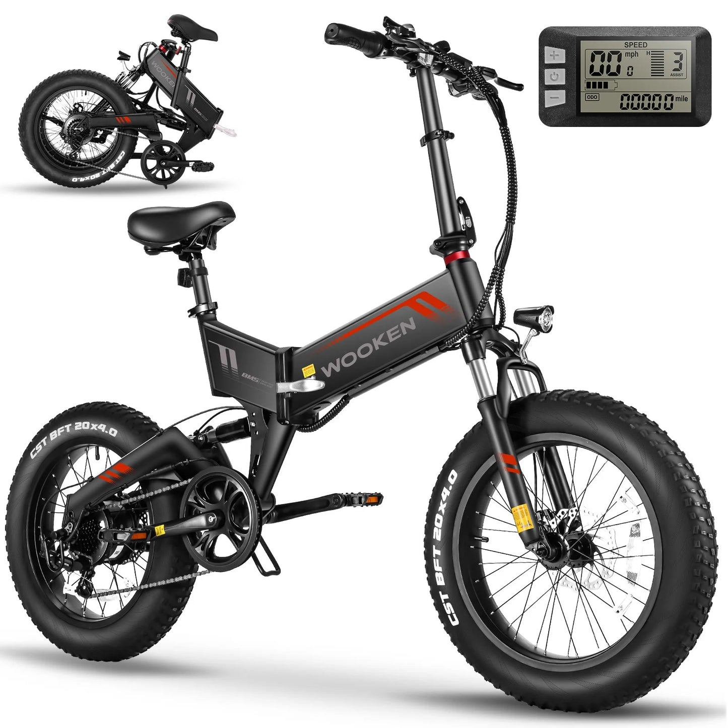 500W Foldable Electric Bicycle with 48V 10Ah Built-In Battery