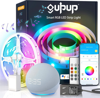 Bluetooth LED Strip Lights with Music Sync, Phone Controller and IR Remote(App+Remote +Mic).