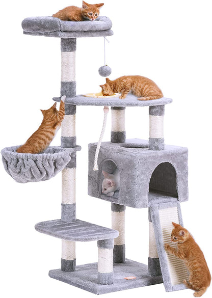 Multi-Level Cat Condo with Feeding Bowl 