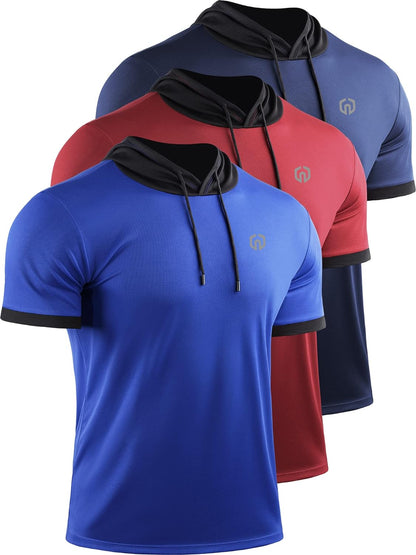 Men's Dry Fit Performance Athletic Shirt with Hoods