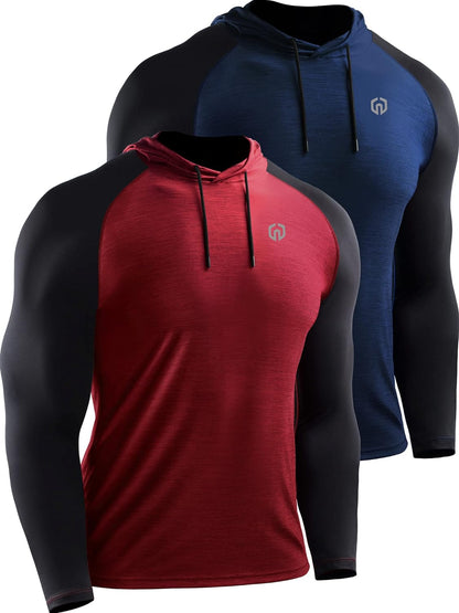 Men's Long Sleeve Workout Shirts with Hoods