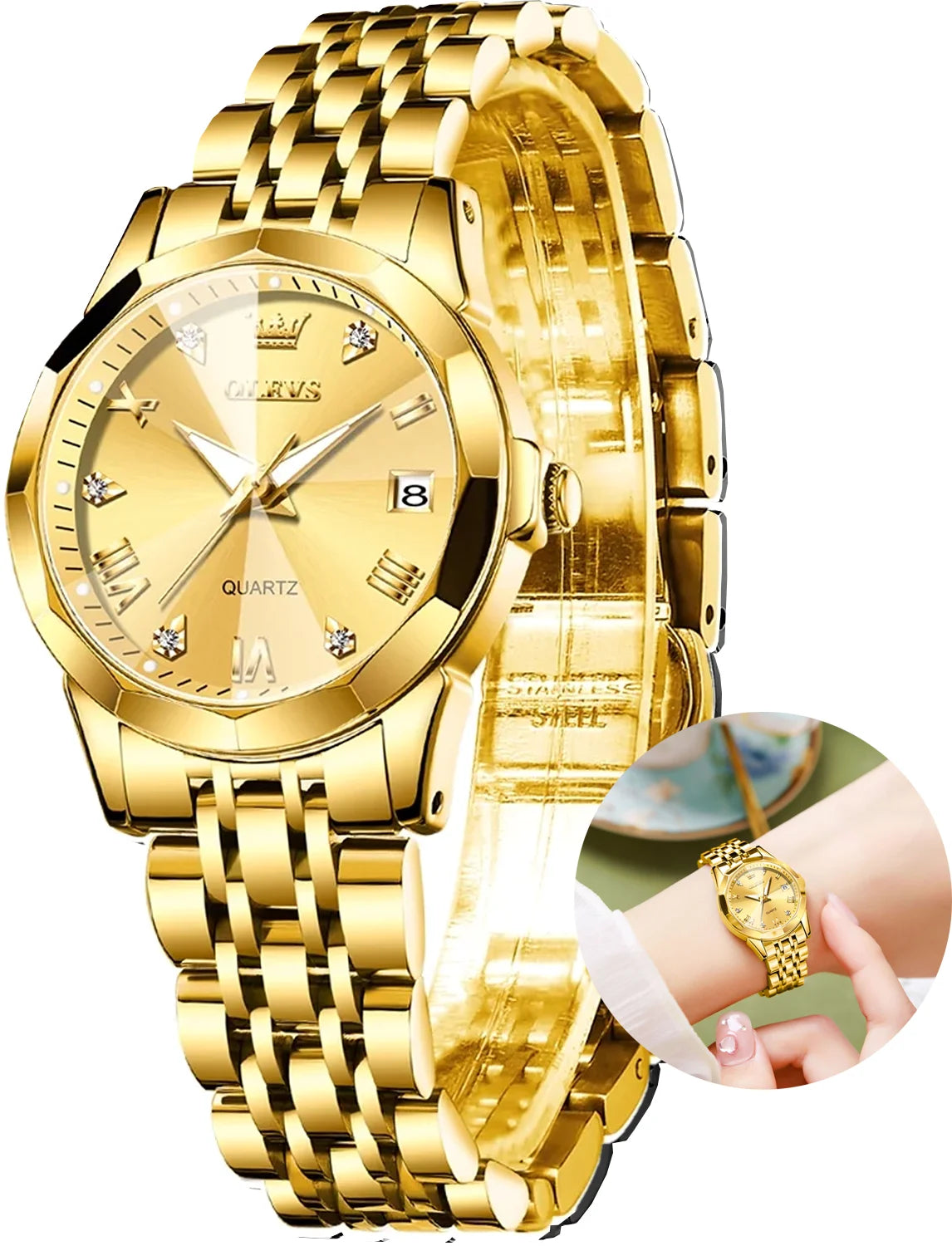 Women's Elegant Stainless Steel Waterproof Watch