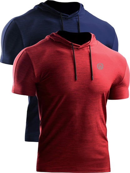 Men's Dry Fit Performance Athletic Shirt with Hoods