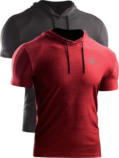 Men's Dry Fit Performance Athletic Shirt with Hoods