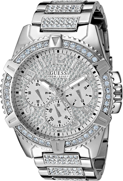 Men's Stainless Steel Crystal Embellished Watch 