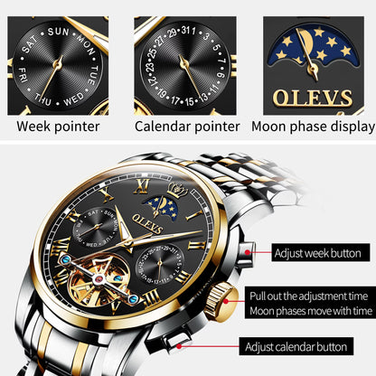 Men's Waterproof Skeleton Mechanical Self Winding Luxury Watch