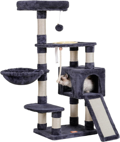 Multi-Level Cat Condo with Feeding Bowl 