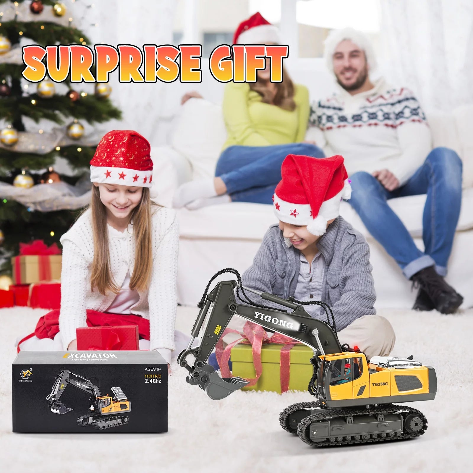 Remote Control Excavator - Kids 3-12 Years Old