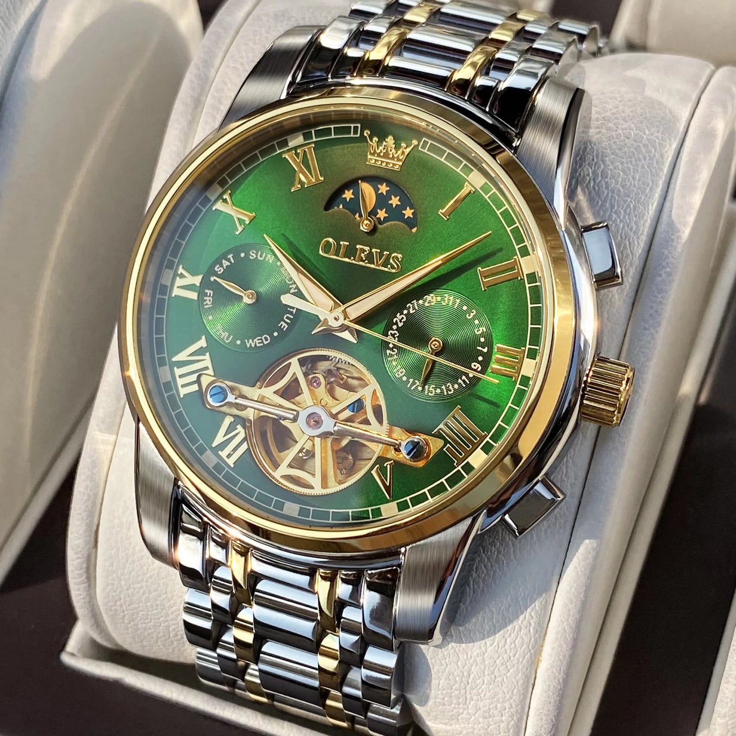 Men's Waterproof Skeleton Mechanical Self Winding Luxury Watch