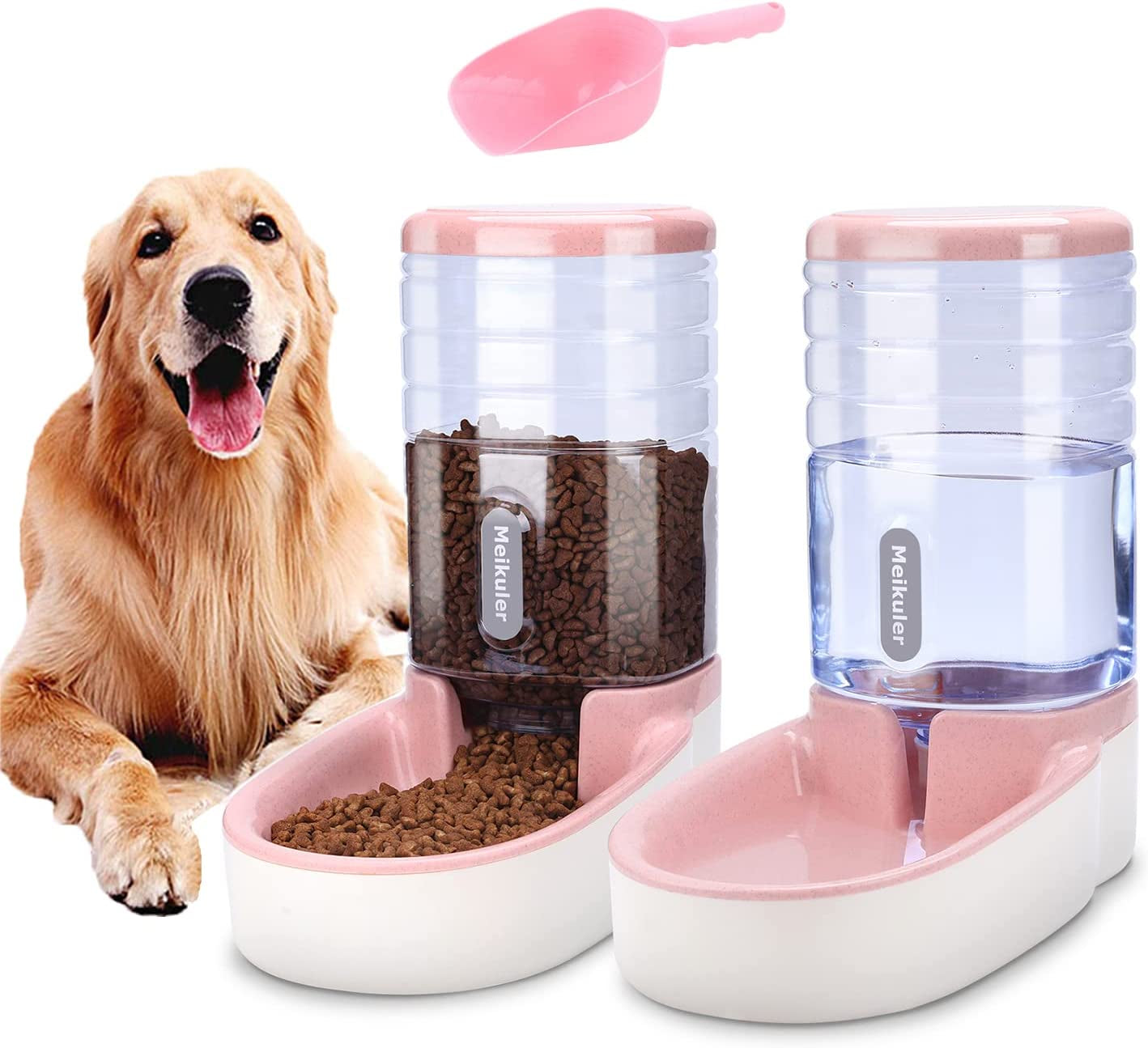 Automatic Pet Food Feeder and Water Dispenser Set