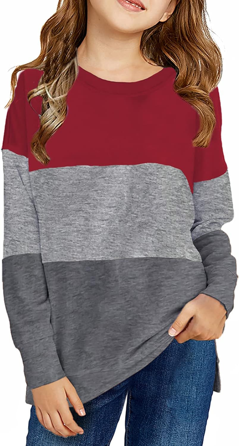 Girl's Casual Long Sleeve Shirt with Pockets